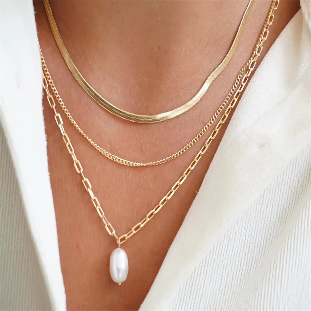 Vintage Punk Gold-plate Thick Chain Head Portrait Coin Pendant Necklace For Women